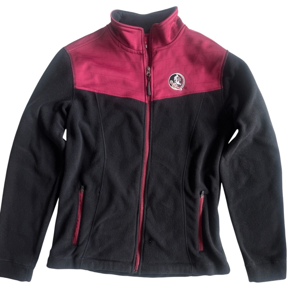 FSU Florida State Seminoles Black and Garnet Women’s Fleece Jacket Size XL